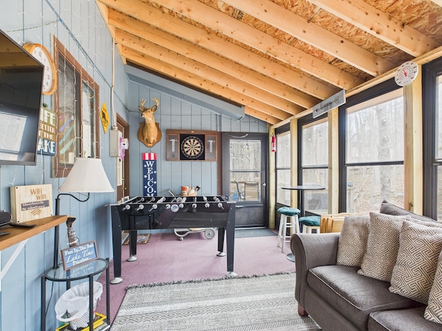 179 Choctaw Dr, Pocono Lake, PA 18347 - sunroom / solarium with carpet and lofted ceiling