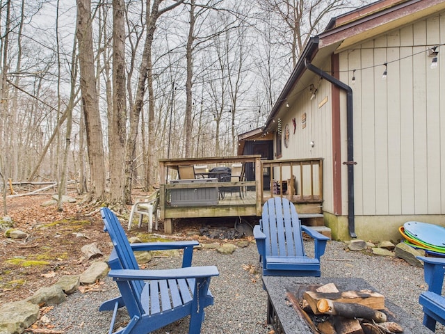 179 Choctaw Dr, Pocono Lake, PA 18347 - view of yard featuring a wooden deck