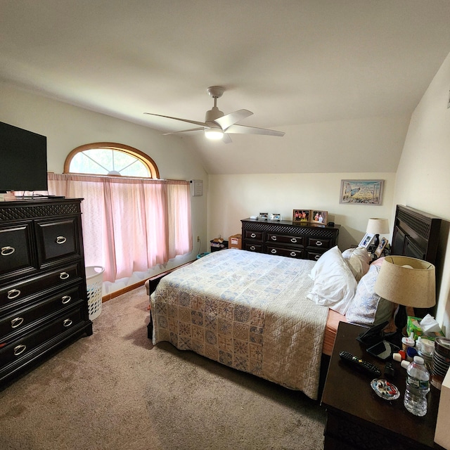 408 Sassafrass Way, Stroudsburg, PA 18360 - bedroom with vaulted ceiling, carpet floors, and ceiling fan