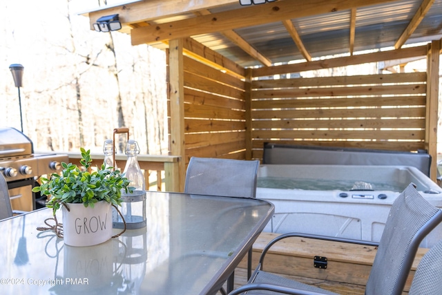 view of patio with outdoor dining area