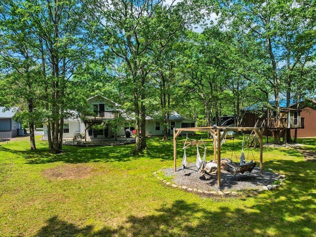 84 Deer View Dr, Jim Thorpe, PA 18229 - view of green lawn with a deck