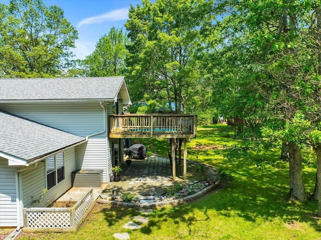 84 Deer View Dr, Jim Thorpe, PA 18229 - view of green lawn with a patio area and a deck