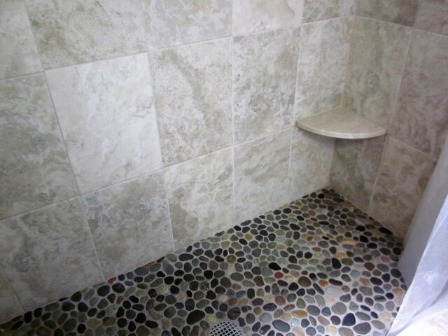room details with a tile shower