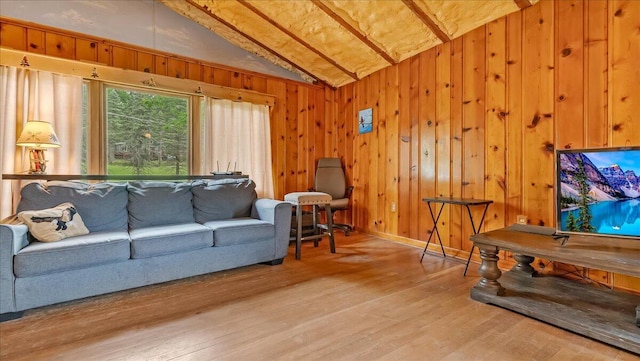 300 Indian Lake Trl, White Haven, PA 18661 - living area with wood finished floors, wooden walls, and baseboards