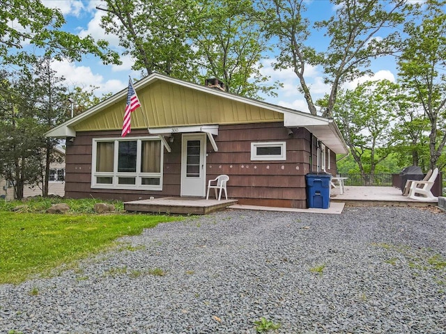 300 Indian Lake Trl, White Haven, PA 18661 - view of front facade with a deck and a chimney