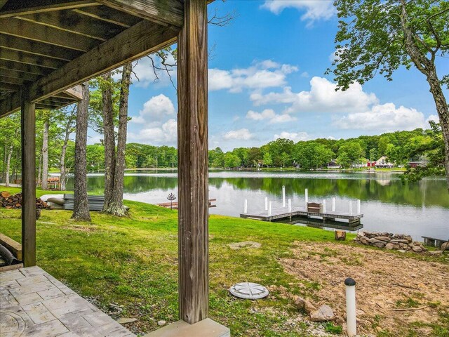 300 Indian Lake Trl, White Haven, PA 18661 - view of grassy yard with a water view and a floating dock