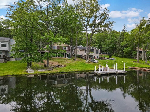 300 Indian Lake Trl, White Haven, PA 18661 - dock area featuring a water view and a yard