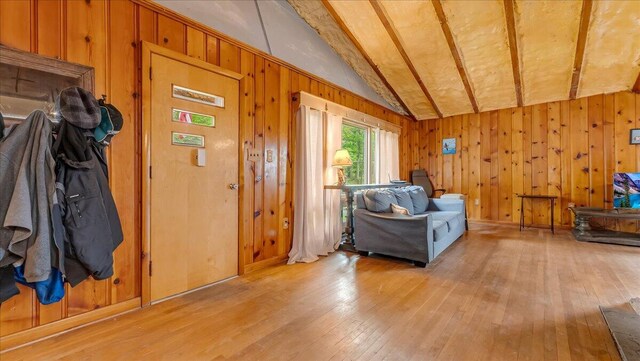 300 Indian Lake Trl, White Haven, PA 18661 - living area featuring light wood-style floors and wood walls