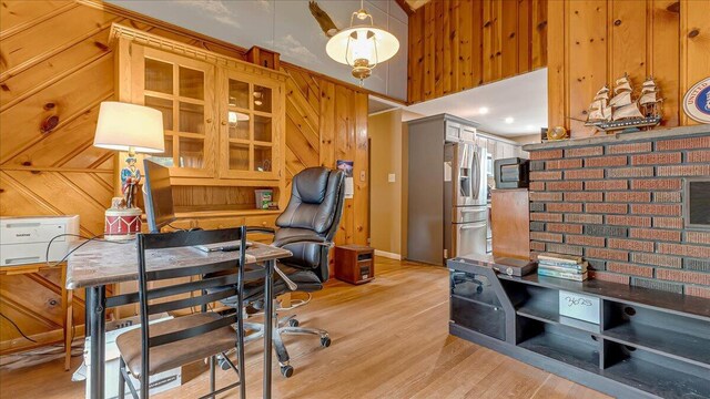 300 Indian Lake Trl, White Haven, PA 18661 - office area featuring light wood-type flooring and wooden walls