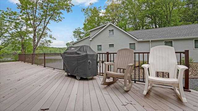 300 Indian Lake Trl, White Haven, PA 18661 - wooden terrace with area for grilling