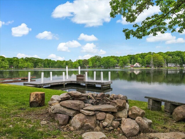 300 Indian Lake Trl, White Haven, PA 18661 - dock area featuring a water view and a forest view