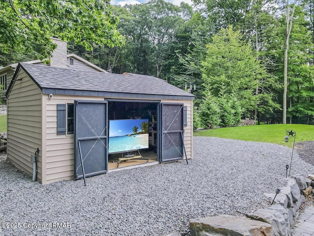 view of shed