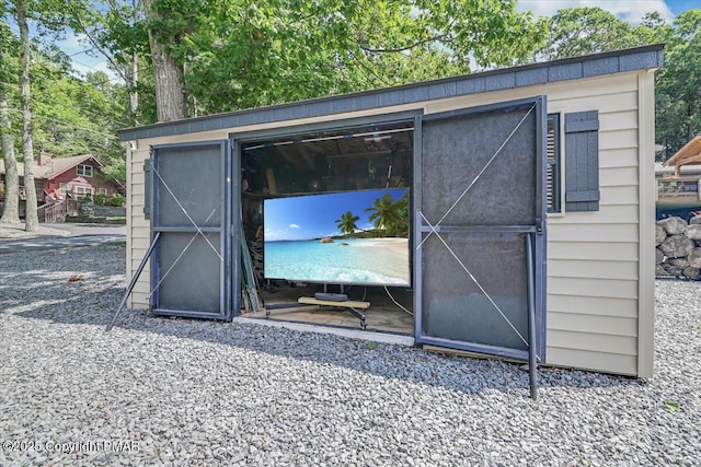 view of shed