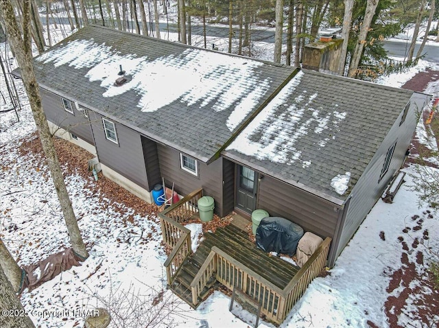 view of snowy aerial view