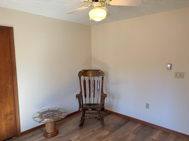 113 Mountainside Dr, Gouldsboro, PA 18424 - unfurnished room with baseboards, wood finished floors, a textured ceiling, and ceiling fan