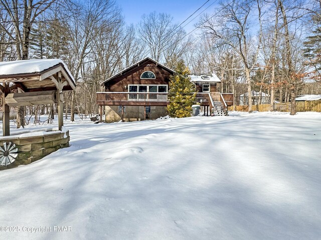 exterior space with a wooden deck