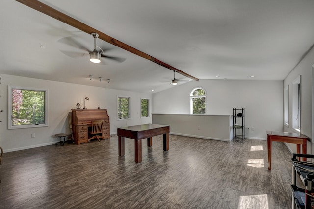 210 Egret Way E, Stroudsburg, PA 18302 - game room with ceiling fan, wood finished floors, and baseboards