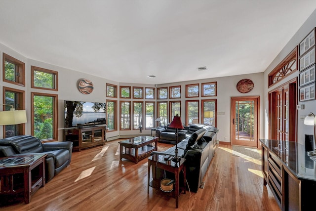 210 Egret Way E, Stroudsburg, PA 18302 - living room featuring plenty of natural light, wood finished floors, and baseboards