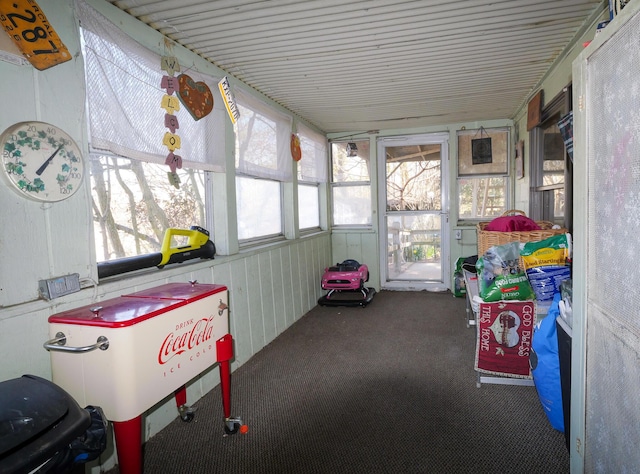 3193 Pine Ridge Dr, Bushkill, PA 18324 - recreation room featuring wooden walls and carpet