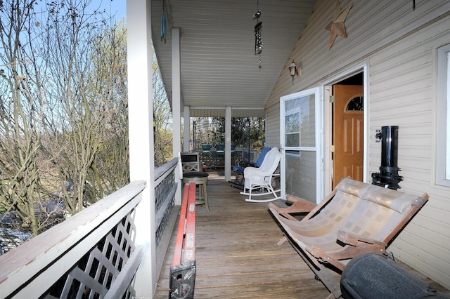 3193 Pine Ridge Dr, Bushkill, PA 18324 - wooden deck with a porch