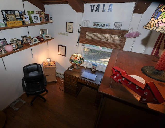 3193 Pine Ridge Dr, Bushkill, PA 18324 - office with wood finished floors and a baseboard heating unit