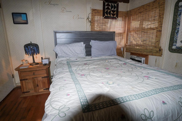 3193 Pine Ridge Dr, Bushkill, PA 18324 - bedroom with wallpapered walls and wood finished floors