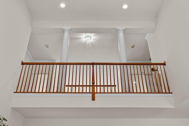 255 Rising Meadow Way E, Stroudsburg, PA 18302 - stairs featuring recessed lighting
