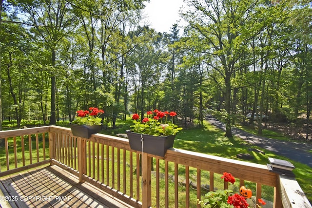 4462 Woodside Dr, East Stroudsburg, PA 18301 - deck with a lawn