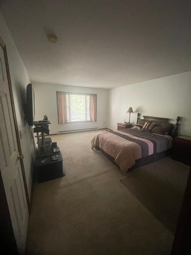 2852 Oak View Ln, Tobyhanna, PA 18466 - carpeted bedroom with a baseboard heating unit