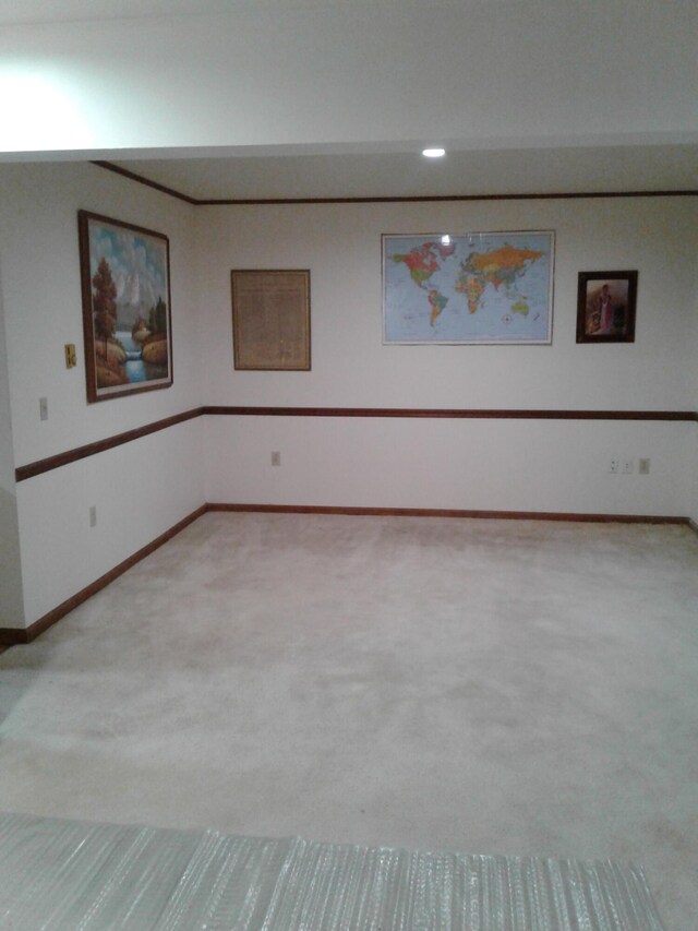 2852 Oak View Ln, Tobyhanna, PA 18466 - below grade area featuring light colored carpet and recessed lighting