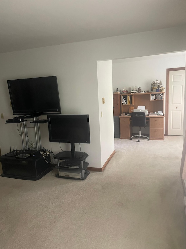 2852 Oak View Ln, Tobyhanna, PA 18466 - carpeted living room with an office area and baseboards