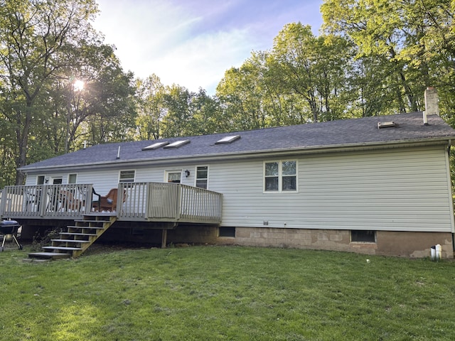 462 Plane St, Weatherly, PA 18255 - back of house featuring a deck and a lawn