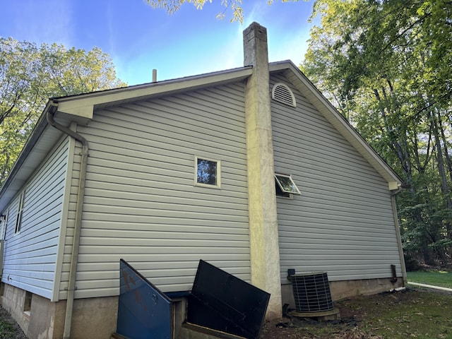 462 Plane St, Weatherly, PA 18255 - view of property exterior with a chimney, central AC unit, and crawl space