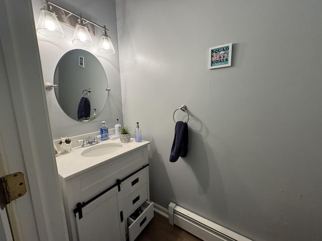 462 Plane St, Weatherly, PA 18255 - bathroom featuring vanity and baseboard heating