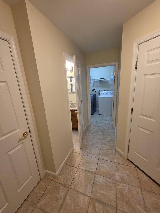 210 Grouse Run, Cresco, PA 18326 - corridor featuring washer / clothes dryer