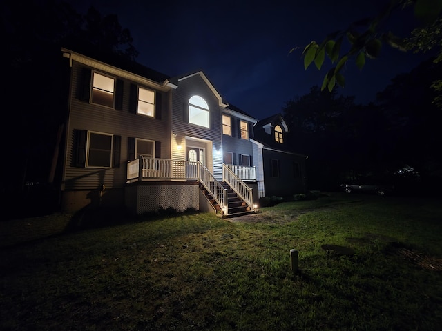 210 Grouse Run, Cresco, PA 18326 - view of front of house featuring a lawn and stairs