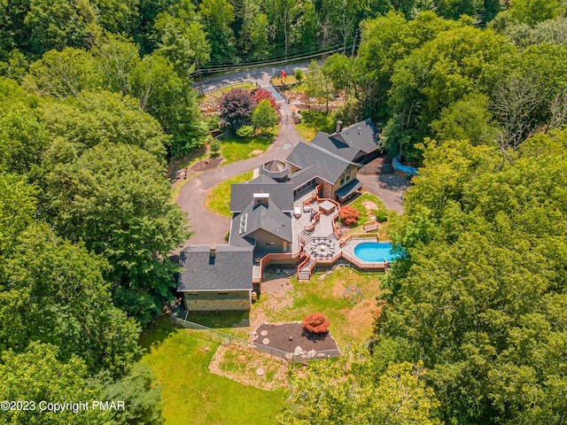 386 Camelback Rd, Tannersville, PA 18372 - birds eye view of property with a forest view