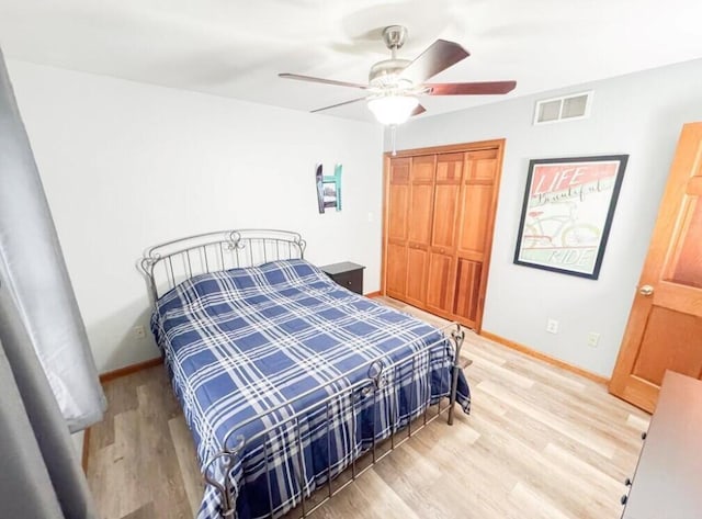 3708 Bayberry Dr, Danielsville, PA 18038 - bedroom featuring light wood-style floors, a closet, and ceiling fan