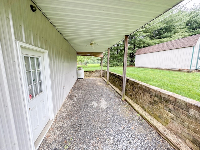 3708 Bayberry Dr, Danielsville, PA 18038 - view of patio with an outbuilding