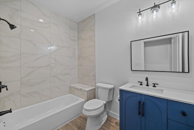 156 Crabapple Ln, Kunkletown, PA 18058 - bathroom with vanity, wood finished floors, and bathtub / shower combination