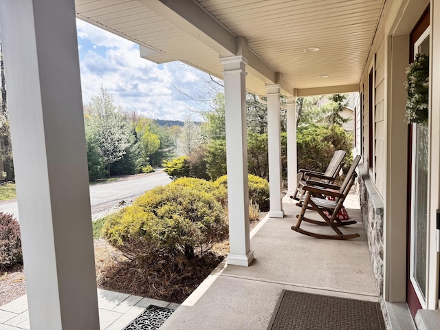 view of patio with a porch