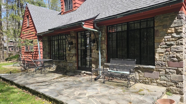455 Laurel Pine Rd, Cresco, PA 18326 - view of patio / terrace featuring french doors