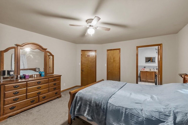 2726 Pocono Cir, Bartonsville, PA 18321 - bedroom featuring carpet, ensuite bathroom, and a ceiling fan