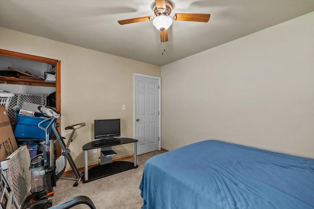 2726 Pocono Cir, Bartonsville, PA 18321 - carpeted bedroom featuring a ceiling fan and baseboards
