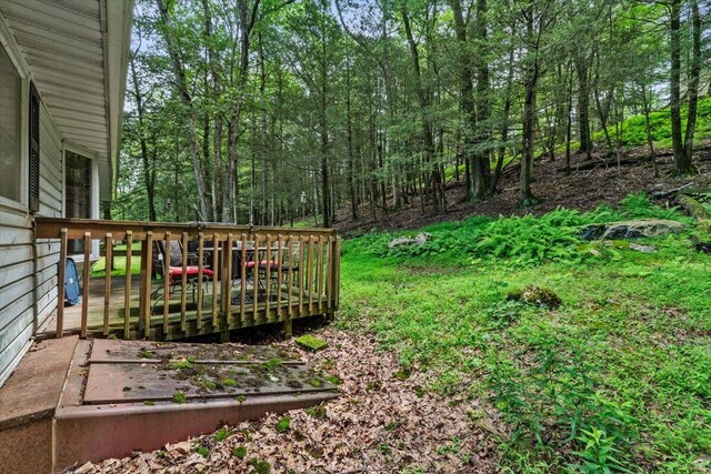 2726 Pocono Cir, Bartonsville, PA 18321 - view of yard with a wooden deck