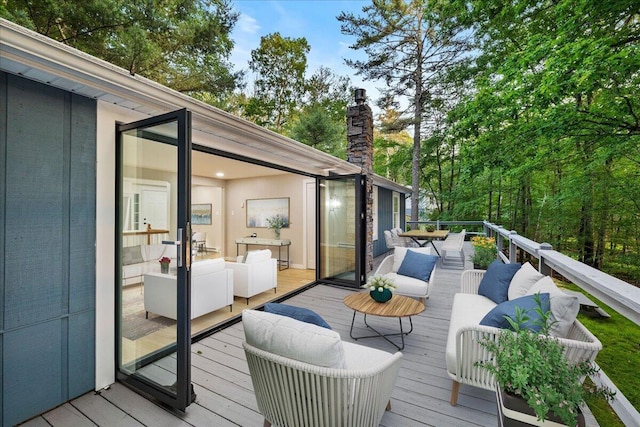 173 Water View Dr, Hawley, PA 18428 - wooden deck with outdoor lounge area