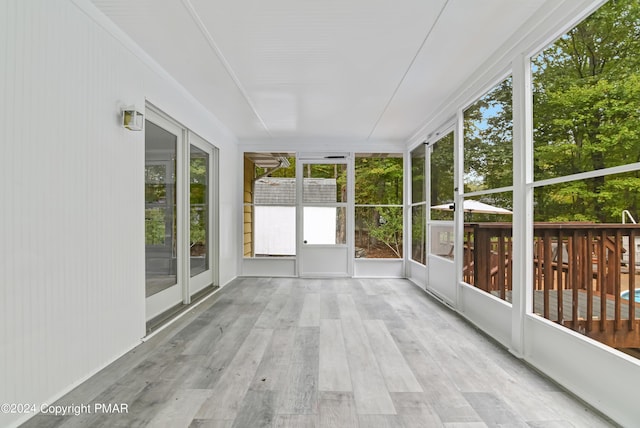 view of unfurnished sunroom