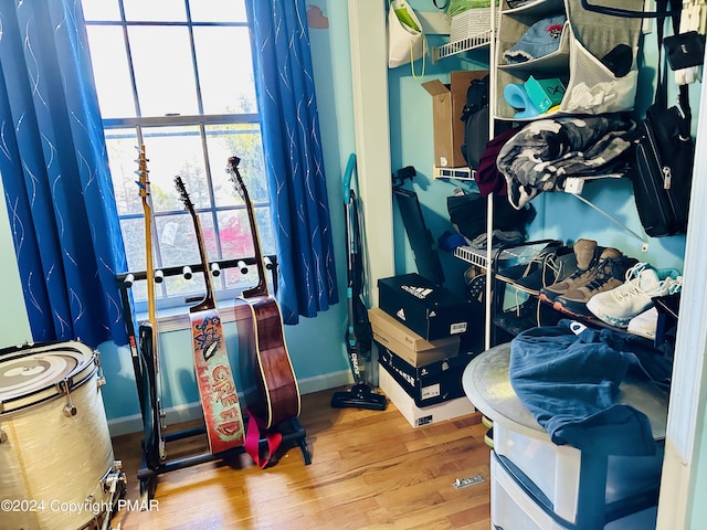 spacious closet featuring wood finished floors