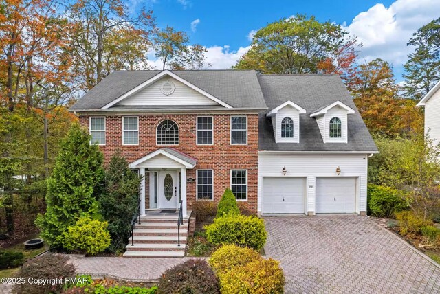 colonial house with a garage