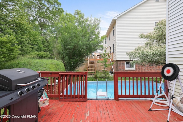 deck with a grill